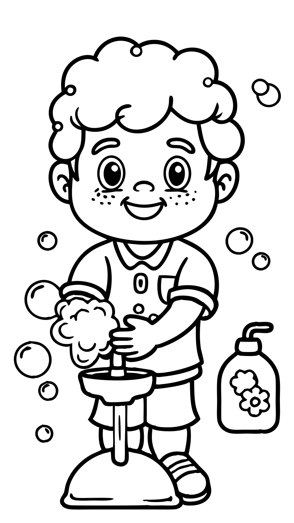 coloriage de lavage des mains